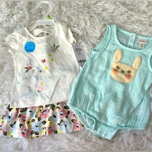 Baby Easter Bunny Onsie and Shirt/Skirt Outfit - Size 3 months 🐰